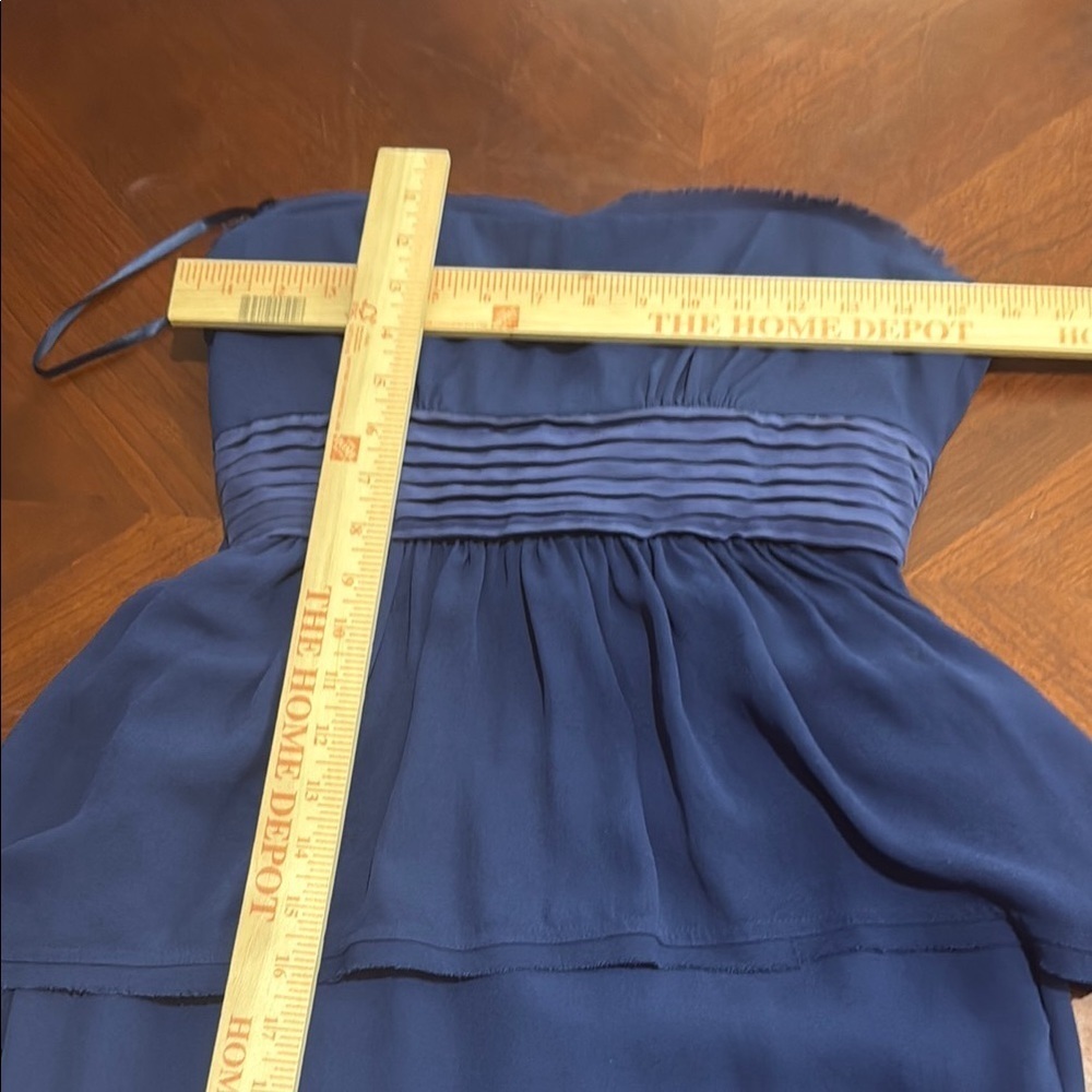 BCBGMaxAzria Blue ruella 💯 silk for Weddings prom formal occasion - Picture 13 of 13